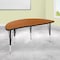 Flash Furniture Half Round 24 W, 47.5 L, 25.25 H, Chrome, Laminate, Particleboard, Steel, Wood Grain XU-A48-HCIRC-OAK-T-P-GG - alternate 1